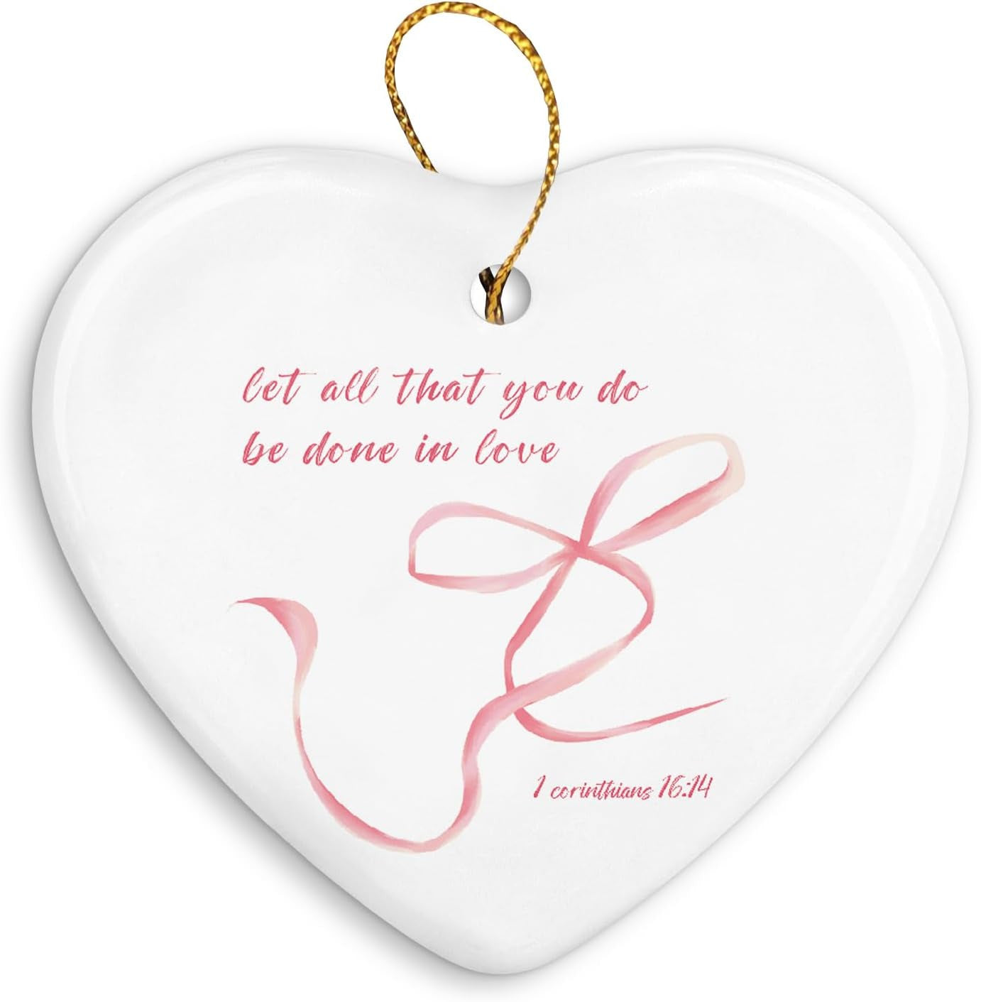 Coquette Pink Bow Christian Inspirational Gifts,God Says You are Ornaments for Christmas Tree,Preppy Girly Gifts for Women,Bible Verse Religious Scripture Ornament Keepsake Sign,Hanging