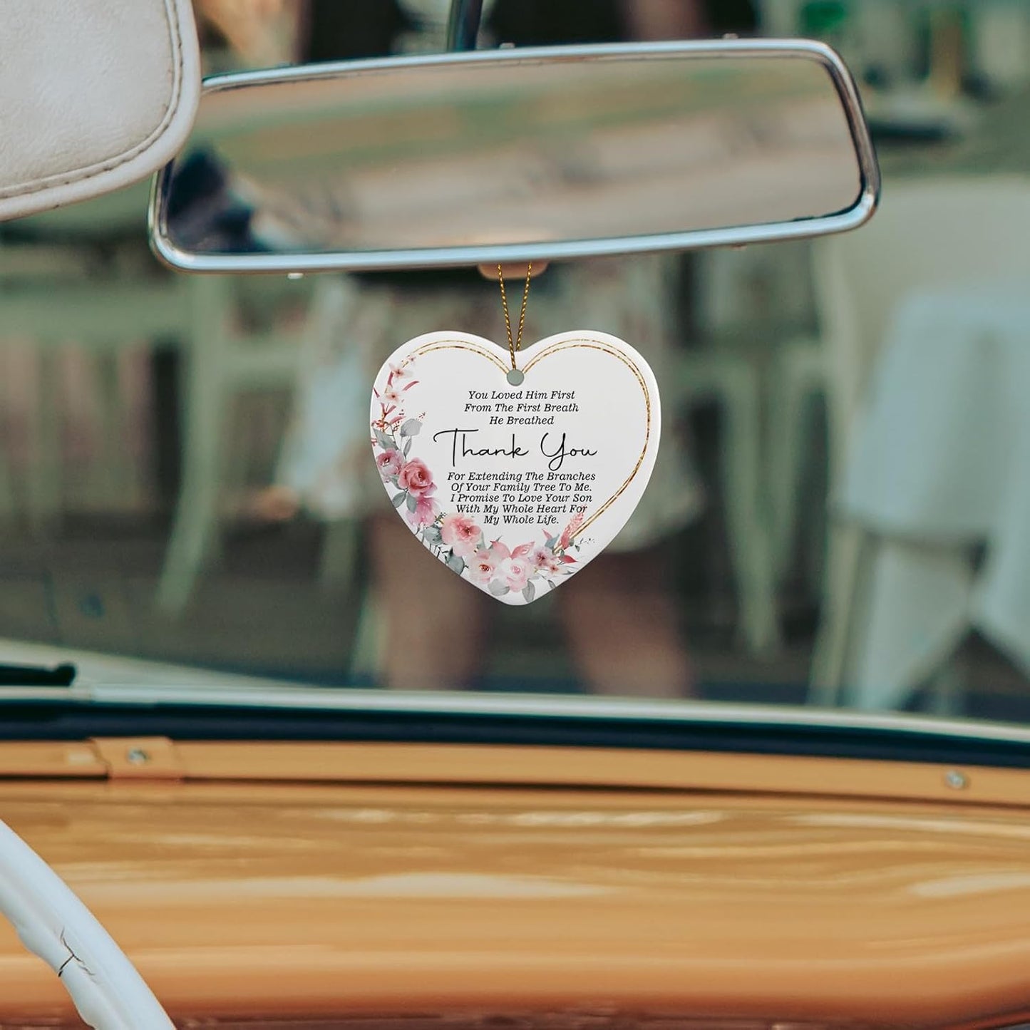 Wedding Ornament from Bride for Mother of The Groom Ornament Keepsake Sign Heart Plaque Thank You Gift for Mother in Law from Daughter in Law Christmas Ornament Gift for Mother in Law