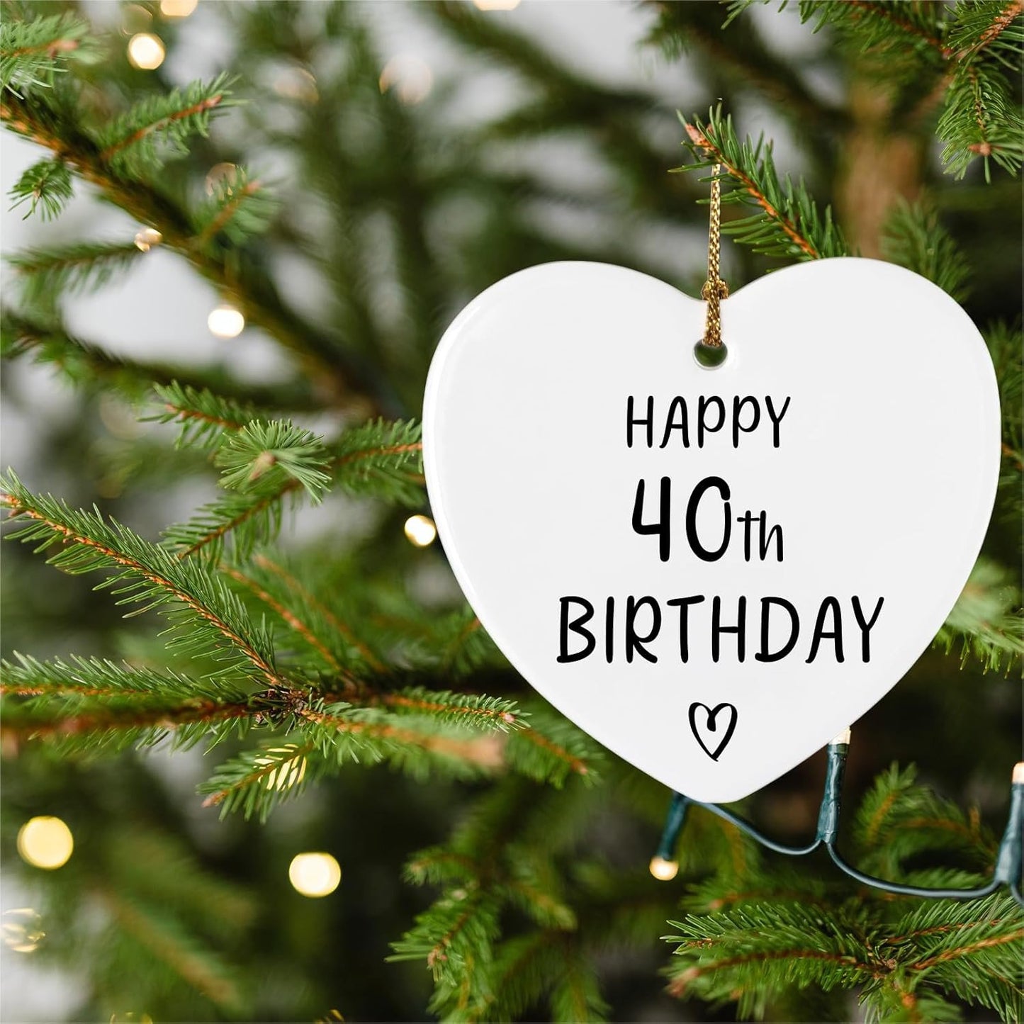 40th Birthday Gifts for Her Him Ornament Keepsake Sign Heart Plaque 40 Year Old Birthday Gifts for Women Men 40th Birthday Ideas