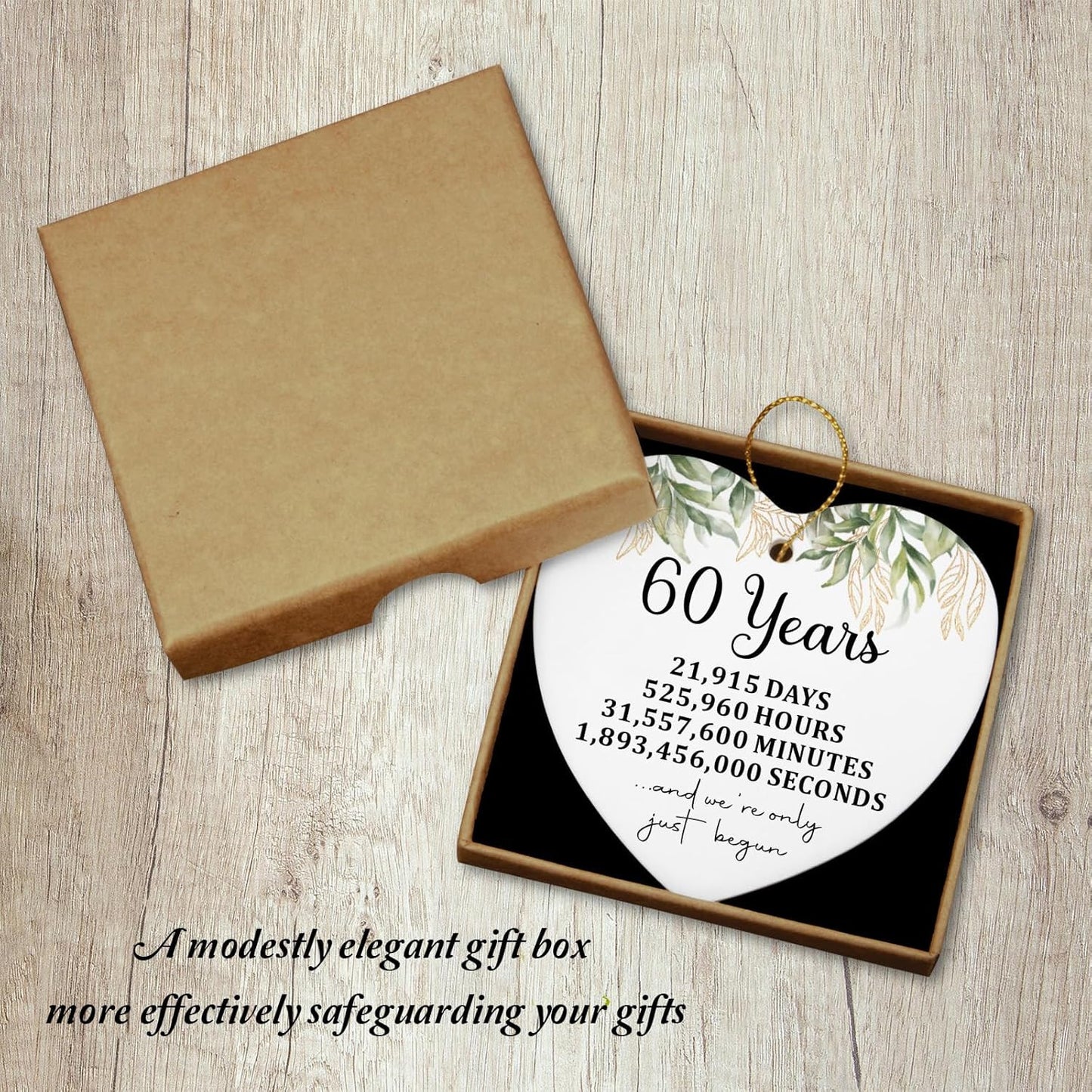 60th Wedding for Couples Parents Women Ceramic Ornament Keepsake Sign 60th Wedding Anniversary Decorations Ideas for Him Her Husband Wife