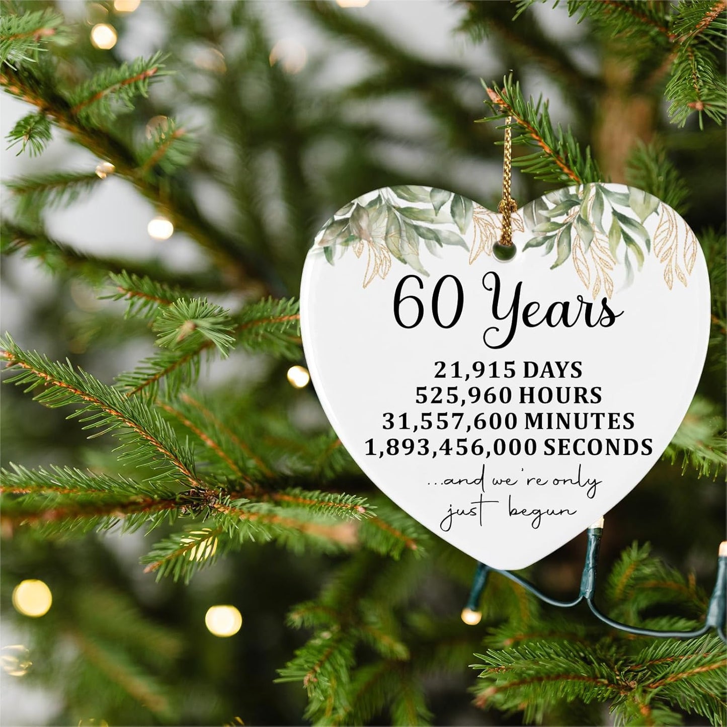 60th Wedding for Couples Parents Women Ceramic Ornament Keepsake Sign 60th Wedding Anniversary Decorations Ideas for Him Her Husband Wife