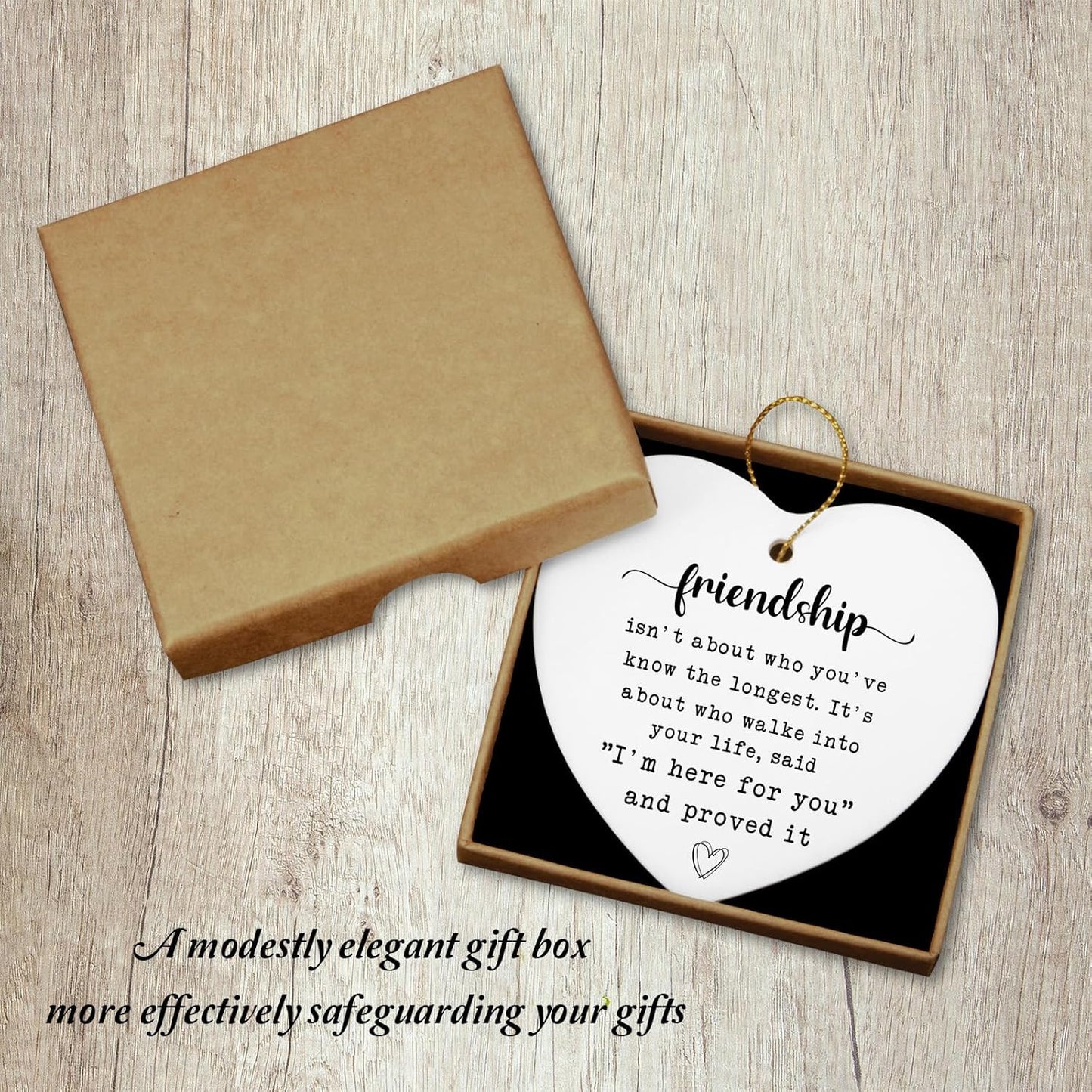 Friendship Gifts for Women Ceramic Ornament Keepsake Sign Heart Plaque I'm Here for You Best Friend Bestie Birthday Gifts for Women Going Away Gifts for Friends
