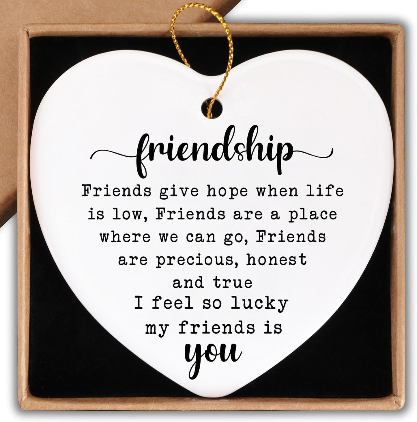Friendship Gifts for Women Ceramic Ornament Keepsake Sign Heart Plaque I'm Here for You Best Friend Bestie Birthday Gifts for Women Going Away Gifts for Friends