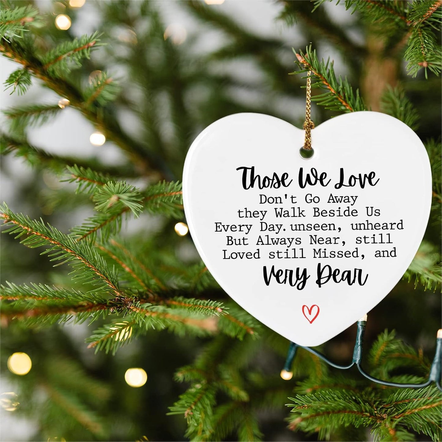 Sympathy Gift for Loss Loved One Ornament Keepsake Sign Heart Plaque Memorial Christmas Ornament Remembrance Gifts Memorial Ornaments for Loss of Father Mother Wife Husband Son Daughter
