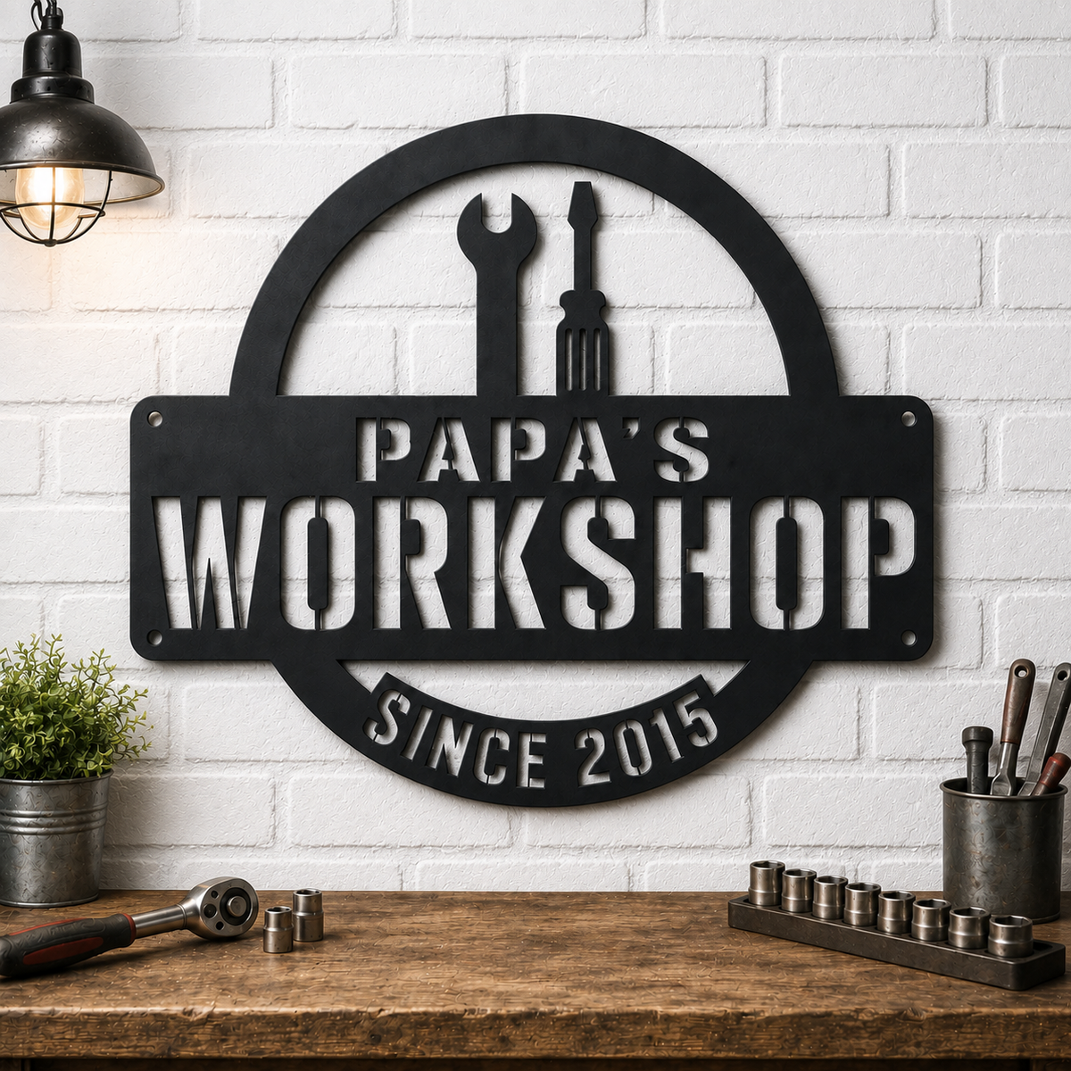 Personalized Workshop Metal Sign, Custom Garage Wall Decor, Man Cave Sign, Auto Shop Decoration