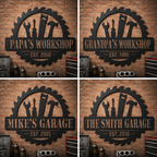 Personalized Metal Workshop Sign, Custom Garage Sign, Mechanic Workshop Sign, Fathers Day Gift, Wall Art