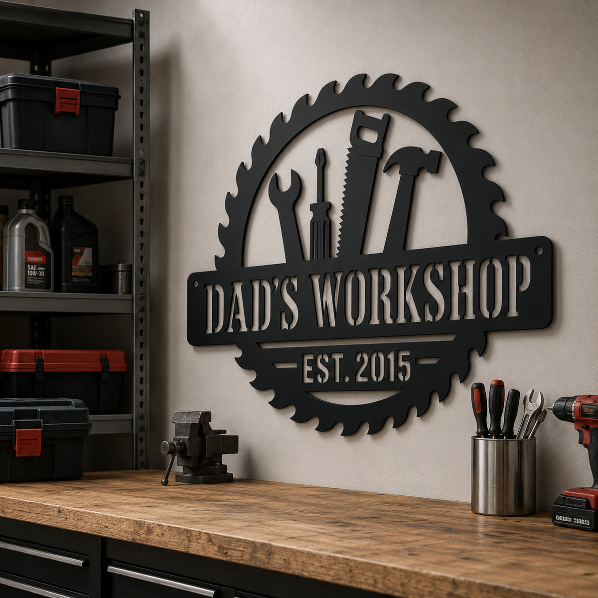 Personalized Metal Workshop Sign, Custom Garage Sign, Mechanic Workshop Sign, Fathers Day Gift, Wall Art