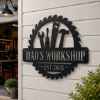 Personalized Metal Workshop Sign, Custom Garage Sign, Mechanic Workshop Sign, Fathers Day Gift, Wall Art