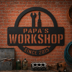 Personalized Workshop Metal Sign, Custom Garage Wall Decor, Man Cave Sign, Auto Shop Decoration