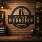 Personalized Workshop Metal Sign, Custom Garage Wall Decor, Man Cave Sign, Auto Shop Decoration