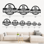 Personalized Workshop Metal Sign, Custom Garage Wall Decor, Man Cave Sign, Auto Shop Decoration