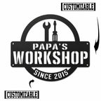 Personalized Workshop Metal Sign, Custom Garage Wall Decor, Man Cave Sign, Auto Shop Decoration