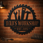 Personalized Metal Workshop Sign, Custom Garage Sign, Mechanic Workshop Sign, Fathers Day Gift, Wall Art