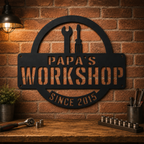 Personalized Workshop Metal Sign, Custom Garage Wall Decor, Man Cave Sign, Auto Shop Decoration