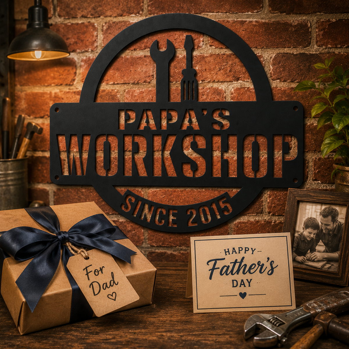 Personalized Workshop Metal Sign, Custom Garage Wall Decor, Man Cave Sign, Auto Shop Decoration