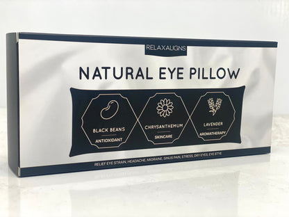 Organic Linen Weighted Eye Pillow with Roasted Black Beans, Chrysanthemum, and Lavender – Heated or Cooling Aromatherapy for Relaxation, Yoga, Meditation, Sleeping, Headache, Dry Eyes, and Sinus Relief