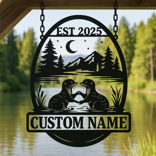 Personalized Name Lake Decor, Lake Decor Metal Hanging Sign