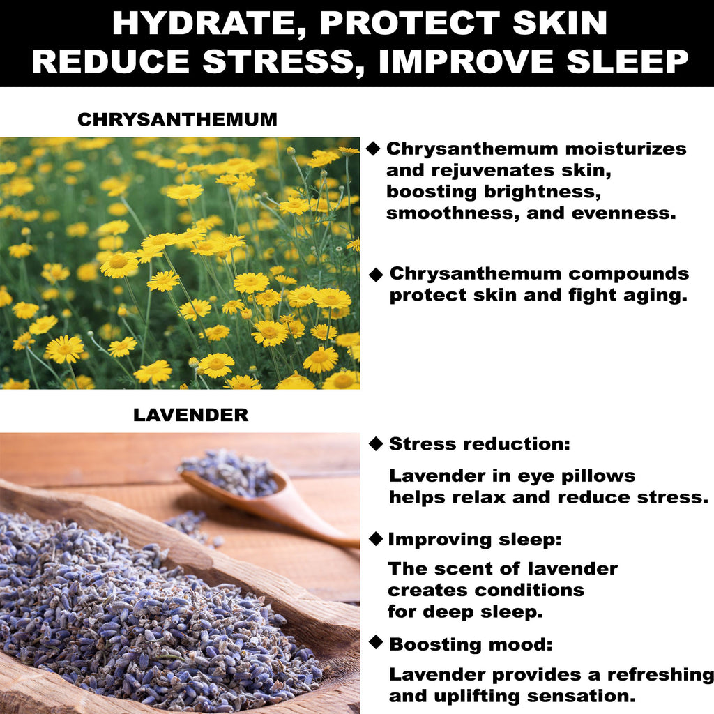 Organic Linen Aromatherapy Eye Pillow Lavender, Chrysanthemum and Black Beans