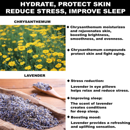 Organic Linen Weighted Eye Pillow with Roasted Black Beans, Chrysanthemum, and Lavender – Heated or Cooling Aromatherapy for Relaxation, Yoga, Meditation, Sleeping, Headache, Dry Eyes, and Sinus Relief