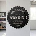 Personalized Garage Warning Metal Sign, Custom Dad's Garage Sign, Workshop Wall Decor, Authorized Personnel Only