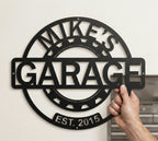 Personalized Garage Metal Sign, Custom Garage Wall Decor, Workshop Sign, Man Cave Decor