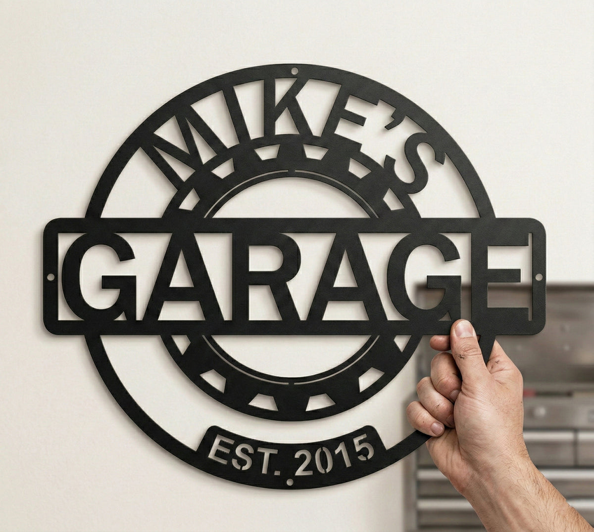 Personalized Garage Metal Sign, Custom Garage Wall Decor, Workshop Sign, Man Cave Decor