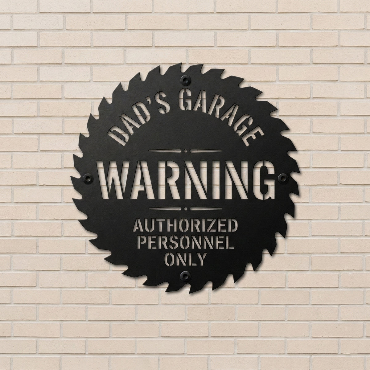 Personalized Garage Warning Metal Sign, Custom Dad's Garage Sign, Workshop Wall Decor, Authorized Personnel Only