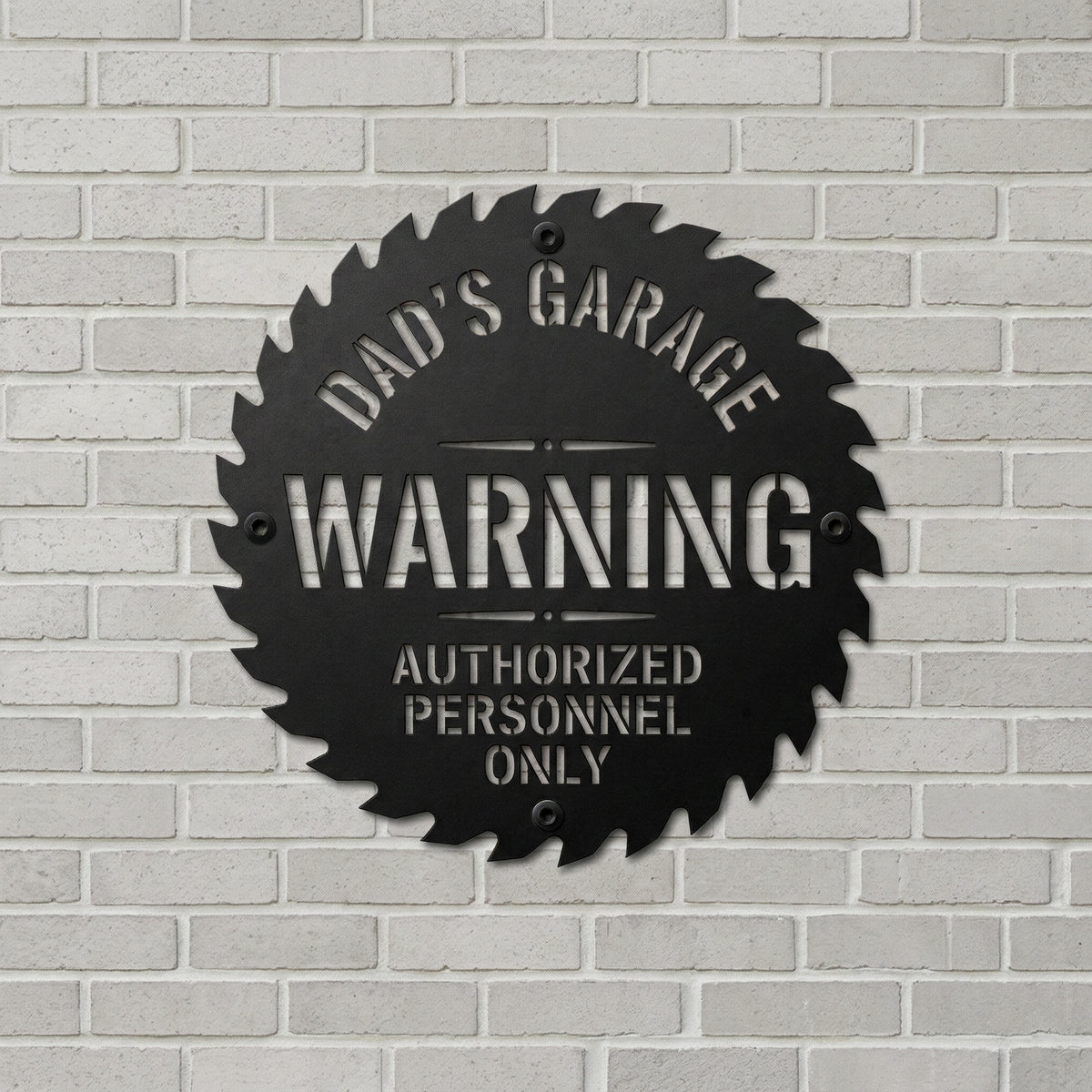 Personalized Garage Warning Metal Sign, Custom Dad's Garage Sign, Workshop Wall Decor, Authorized Personnel Only