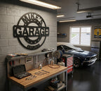 Personalized Garage Metal Sign, Custom Garage Wall Decor, Workshop Sign, Man Cave Decor