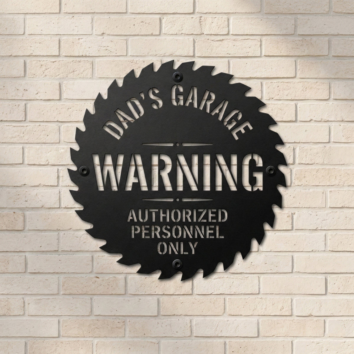 Personalized Garage Warning Metal Sign, Custom Dad's Garage Sign, Workshop Wall Decor, Authorized Personnel Only