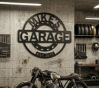 Personalized Garage Metal Sign, Custom Garage Wall Decor, Workshop Sign, Man Cave Decor