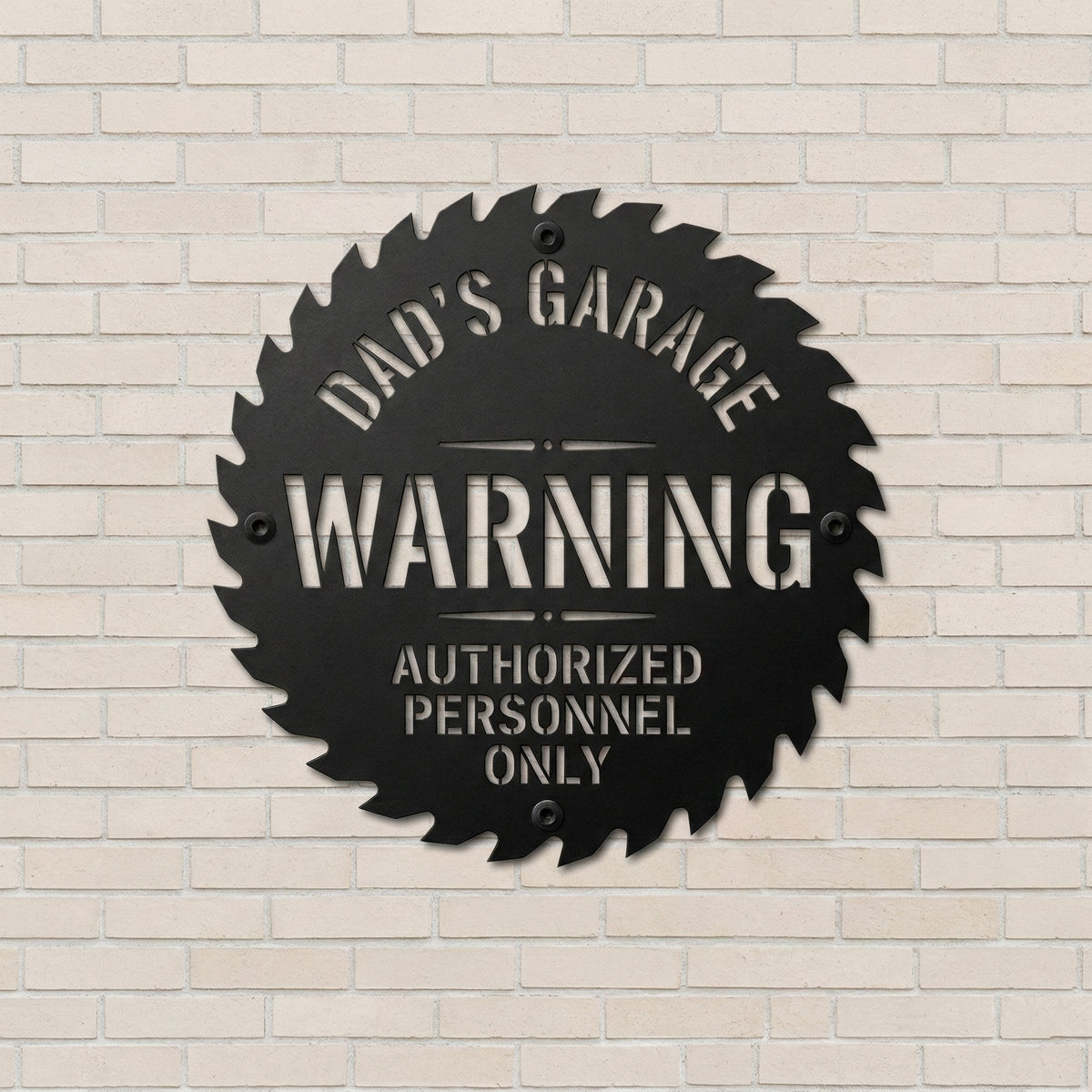 Personalized Garage Warning Metal Sign, Custom Dad's Garage Sign, Workshop Wall Decor, Authorized Personnel Only