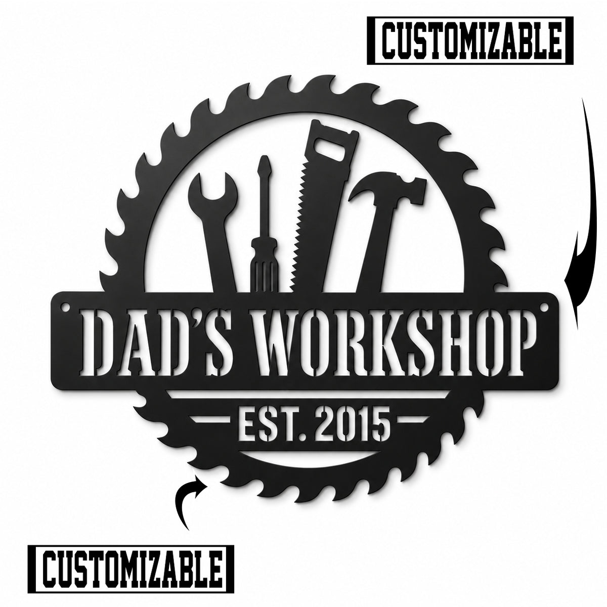 Personalized Metal Workshop Sign, Custom Garage Sign, Mechanic Workshop Sign, Fathers Day Gift, Wall Art