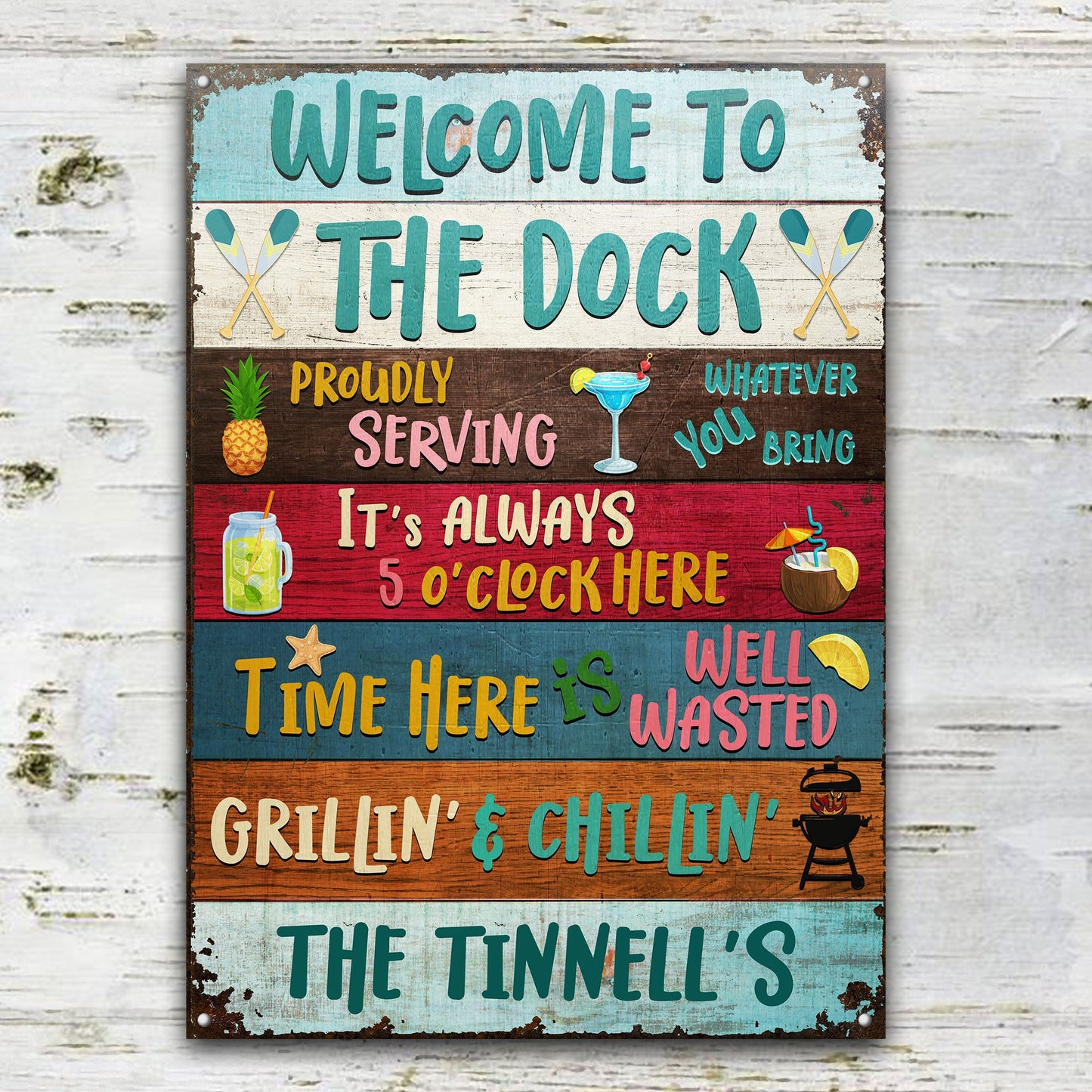 Welcome To Our Dock - Personalized Custom Metal Sign Home Decor
