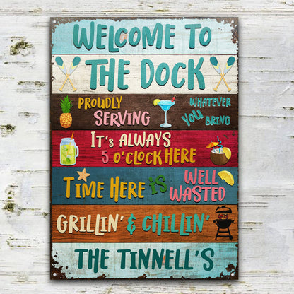 Welcome To Our Dock - Personalized Custom Metal Sign Home Decor