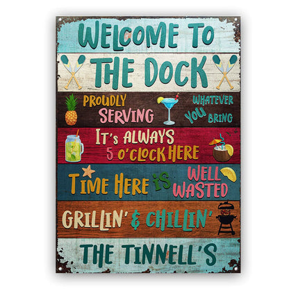 Welcome To Our Dock - Personalized Custom Metal Sign Home Decor