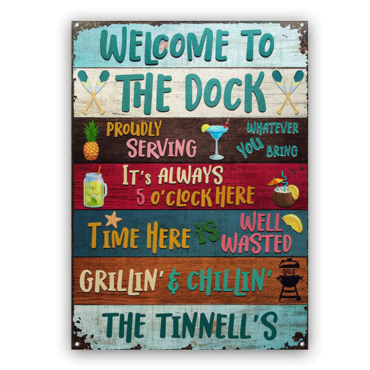 Welcome To Our Dock - Personalized Custom Metal Sign Home Decor