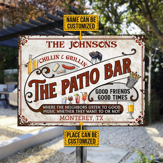 Personalized Patio Grilling Red Listen To The Good Music Chillin Custom Metal Sign Home Decor