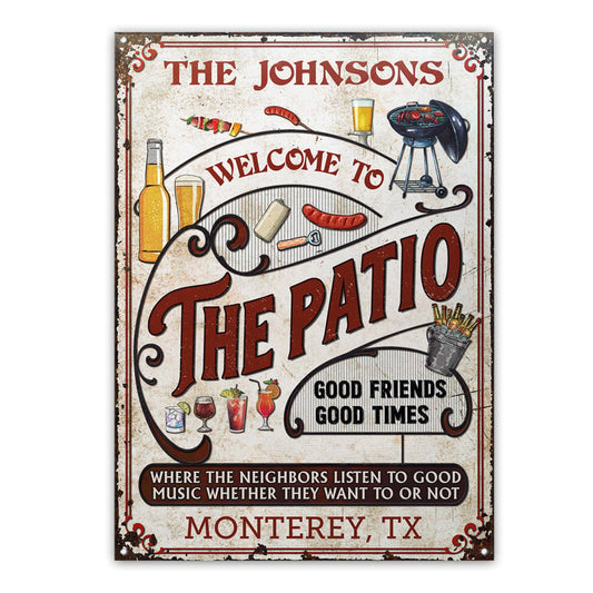 Personalized Patio Grilling Vertical Red Listen To The Good Music Custom Metal Sign Home Decor