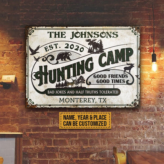 Hunting Camp Bad Jokes And Half Truths Custom Metal Sign Home Decor