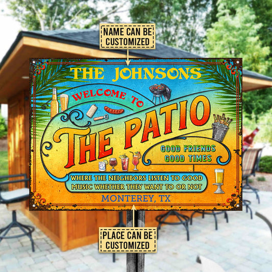 Personalized Patio Grilling Summer Listen To The Good Music Custom Metal Sign Home Decor