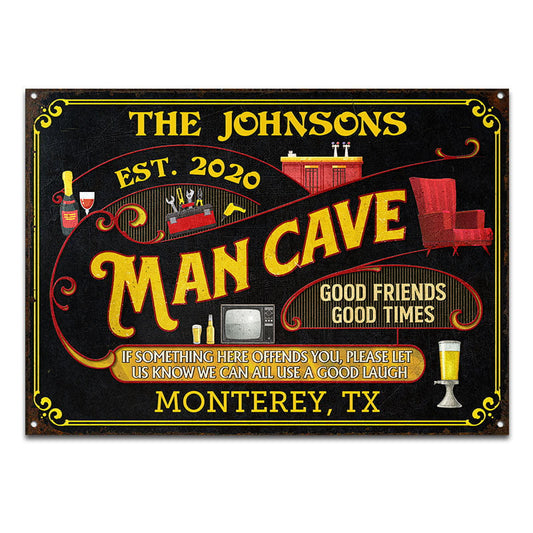 Personalized Man Cave All Use A Good Laugh Custom Metal Sign Home Decor