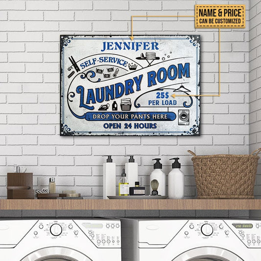 Personalized Laundry Room Drop Your Pants Customized Metal Sign Home Decor