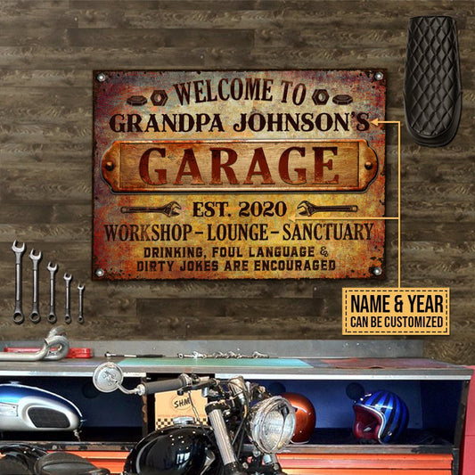 Auto Mechanic Rustic Garage Drinking Are Encouraged Custom, Grandpa Gift, Auto Mechanic Gift Metal Sign Home Decor