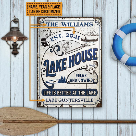 Personalized Lake House Life Is Better At The Lake Custom Metal Sign Home Decor