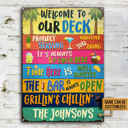Deck Bar Grilling Welcome To Custom Metal Sign Home Decor