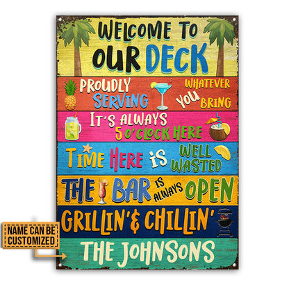 Deck Bar Grilling Welcome To Custom Metal Sign Home Decor