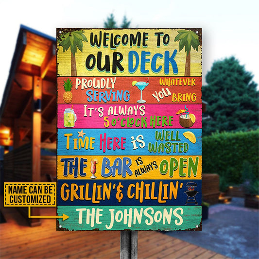 Deck Bar Grilling Welcome To Custom Metal Sign Home Decor