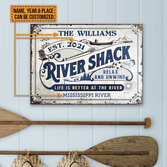 Personalized River Shack Life Is Better Custom Metal Sign Home Decor