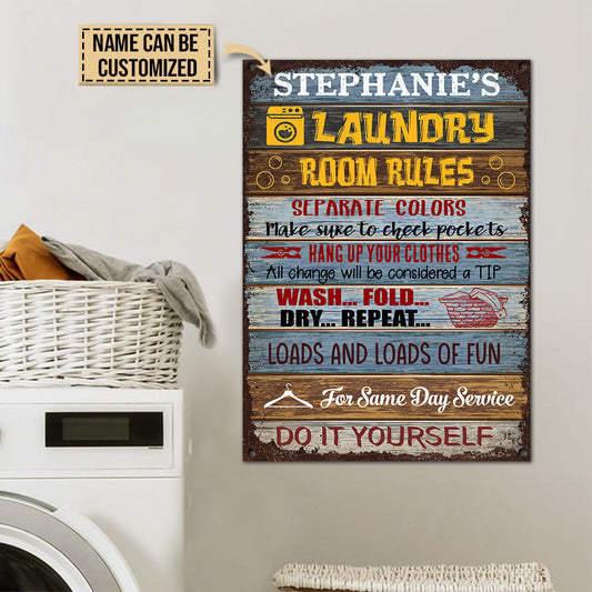 Personalized Laundry Room Rules Customized Metal Sign Home Decor